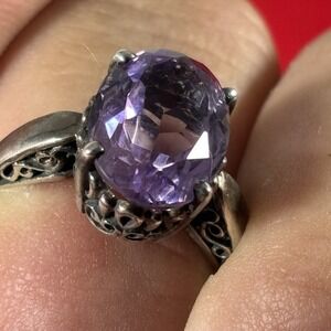 Vintage Kabana Sterling and Amethyst Ring - size 9
